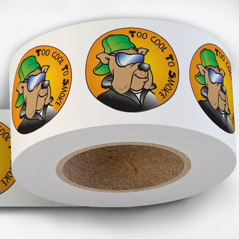 No-Smoking "Too Cool to Smoke" Message - Kids Stickers - 2" Round