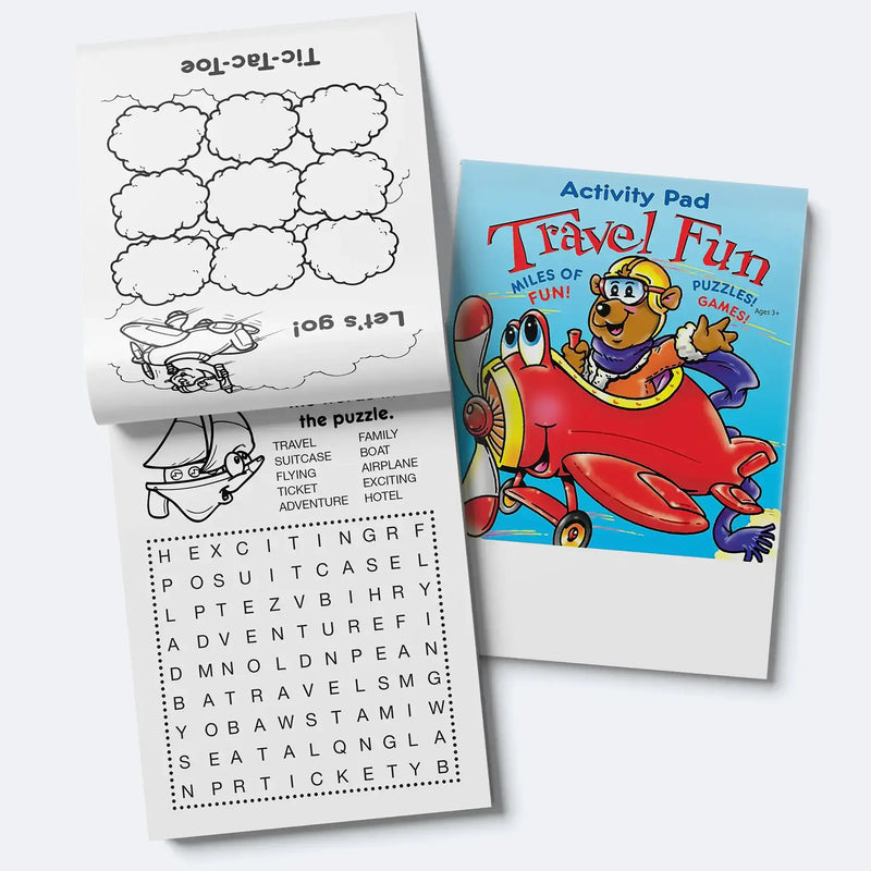 Travel Fun - Kids Mini Activity Pads - 5.25" x 7.75" (Min.Qty 50)
