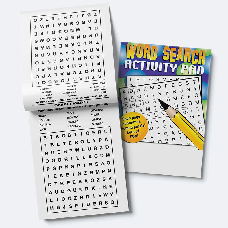 Word Search - Kids Mini Activity Pads - 5.25" x 7.75" (Min.Qty 50)