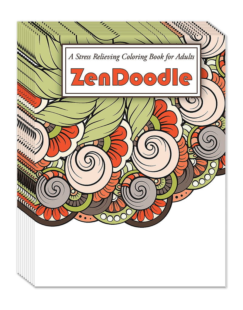 ZENDOODLE - Adult Sress Relieving Coloring Books - 8" x 10.5"