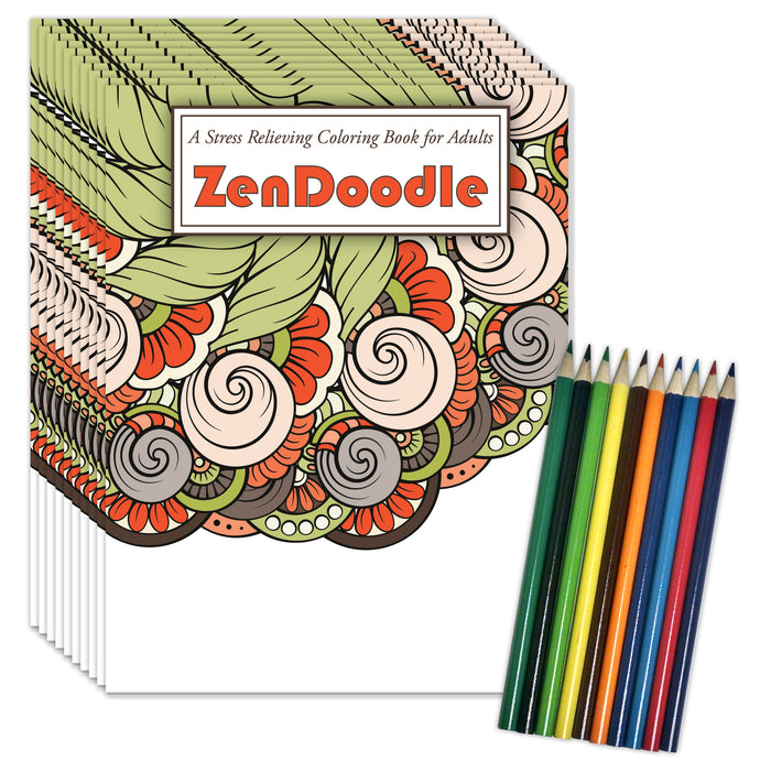 Adult Coloring Books 10 Pack | ZENDOODLE: Stress Relieving Coloring Books