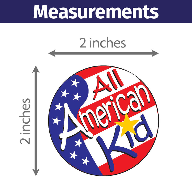 All American Kid Sticker Roll – 2 inch Round – 400 Count – Kids