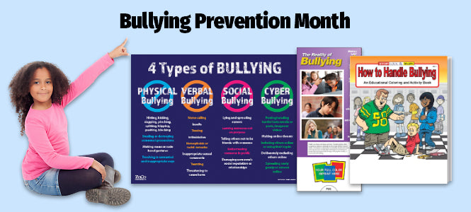 Products for Bullying Prevention Month - Posters, Coloring Books, Slide Charts