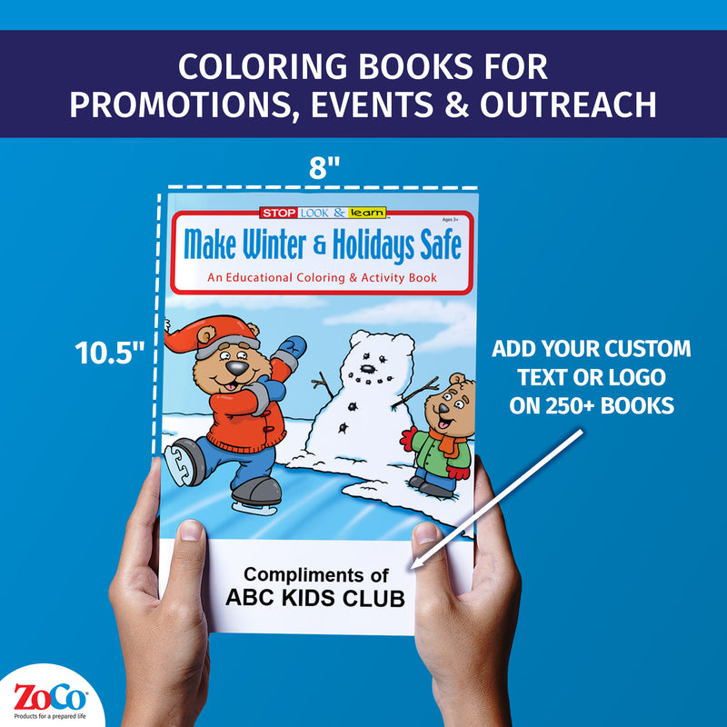 Bulk winter safety coloring and activity books for kids ages 3 and up