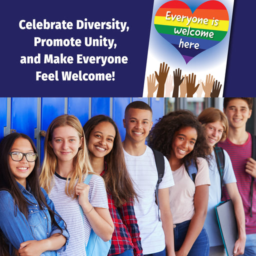 Everyone Is Welcome Here — Laminated Diversity Poster — 12 × 18