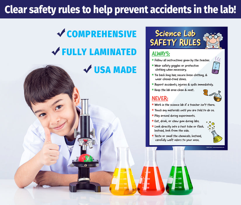 Science Lab Safety Rules - Laminated Poster - 12