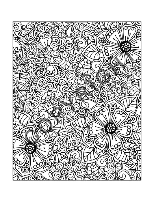 Coloring Pages for Adults Bundle Printable Floral Coloring Book
