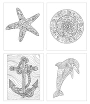 Gift Pack: 2 Adult Coloring Books: Oceans and Patterns - Includes 10 Pencils