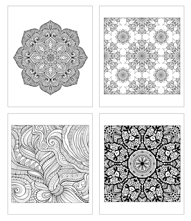 Gift Pack: 2 Adult Coloring Books: Oceans and Patterns - Includes 10 Pencils