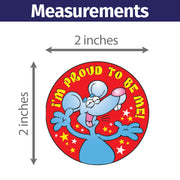 I’m Proud To Be Me! Sticker Roll – 2 inch Round – 400 Count – Kids