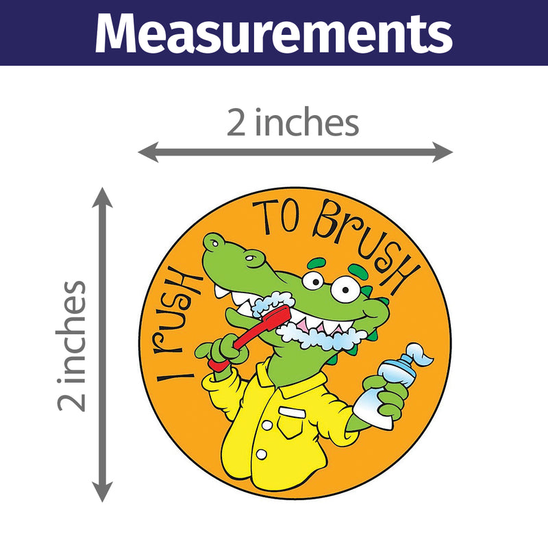 I Rush to Brush Sticker Roll – 2 inch Round – 400 Count – Kids