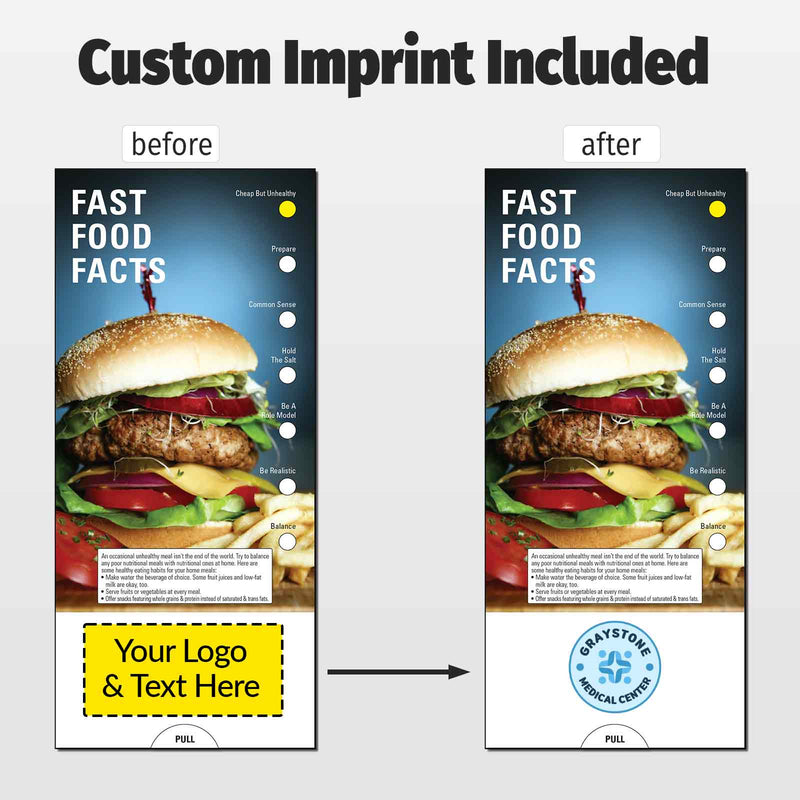 Fast Food Facts Custom Slide Charts - 3.75 x 8.5 - Min Qty 250