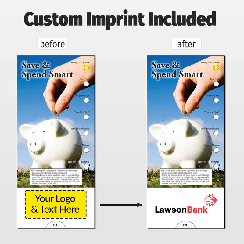 Save & Spend Smart Custom Slide Charts - 3.75 x 8.5 - Min Qty 250