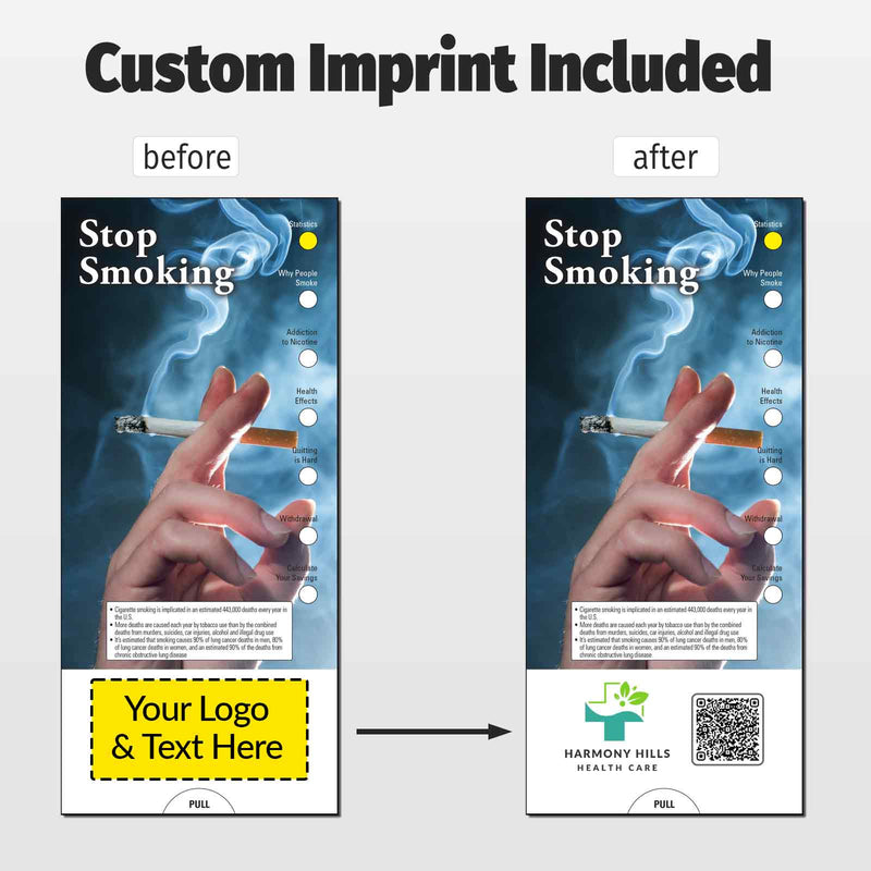 Stop Smoking Custom Slide Charts - 3.75 x 8.5 - Min Qty 250