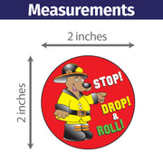 Bulk Stickers - Junior Firefighter "Stop, Drop & Roll" - 400 Count, 2" Round