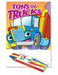 Tons of Trucks - Kid's Mini Activity Pads with Crayons (50 Pack)