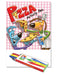 Pizza - Kids Mini Activity Pads in Bulk with Crayons (50 Pack)