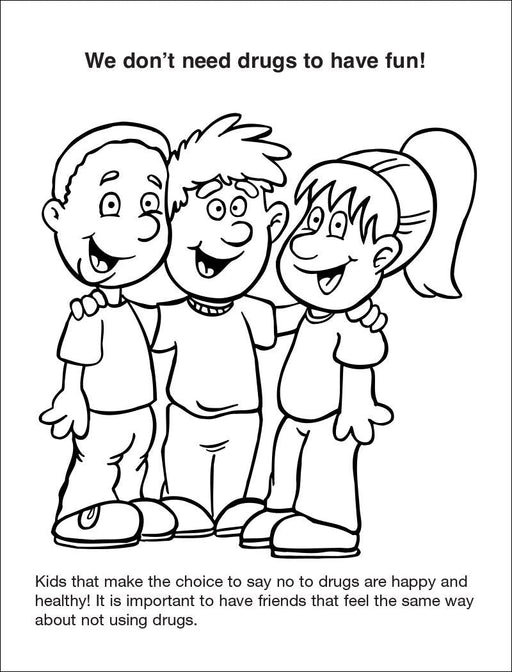 Be Smart, Say NO to Drugs Kid's Coloring & Activity Books with Crayons
