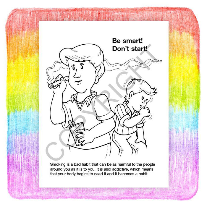 25 Pack - Be Smart, Say No to Smoking Kid's Coloring & Activity Books - ZoCo Products