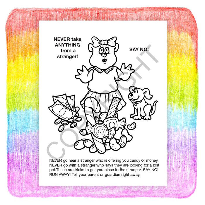 Be Smart, Say No to Strangers - Coloring and Activity Books for Kids in Bulk (250+) - Add Your Imprint