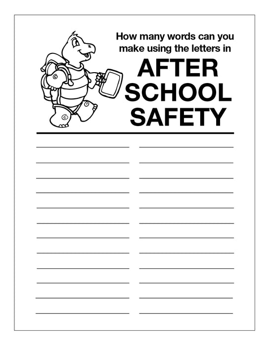 After School Safety - Coloring and Activity Books for Kids in Bulk