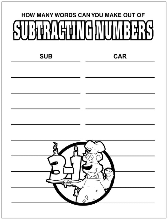 Fun With Subtraction Kid's Educational Coloring & Activity Books