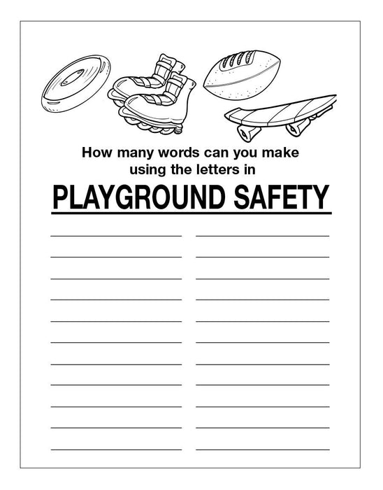 25 Pack - Play It Safe on the Playground Coloring & Activity Books