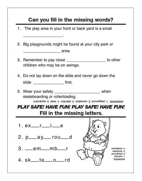 Play It Safe on the Playground Coloring & Activity Books