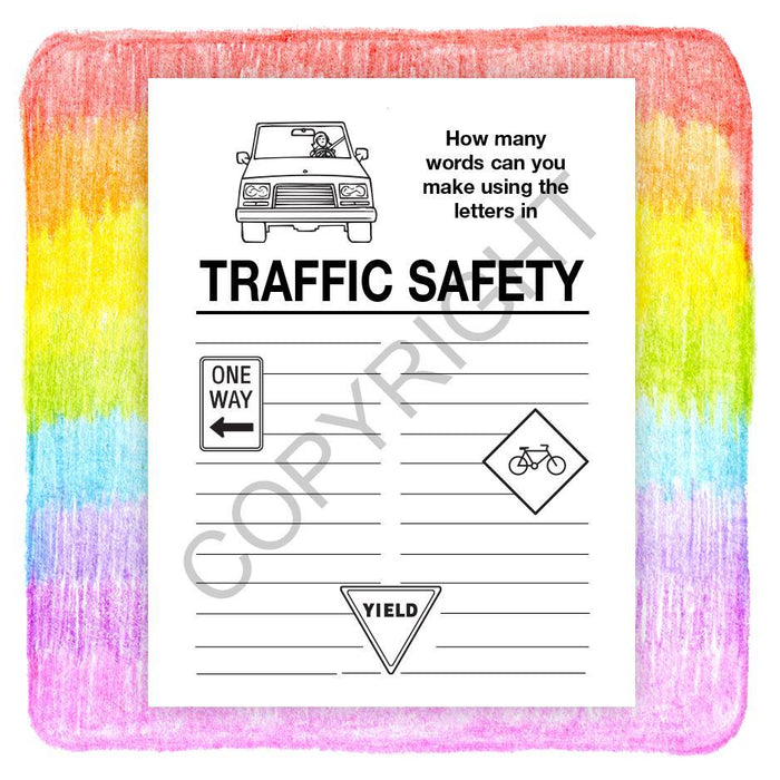 25 Pack - Traffic Safety Kid's Coloring & Activity Books - ZoCo Products