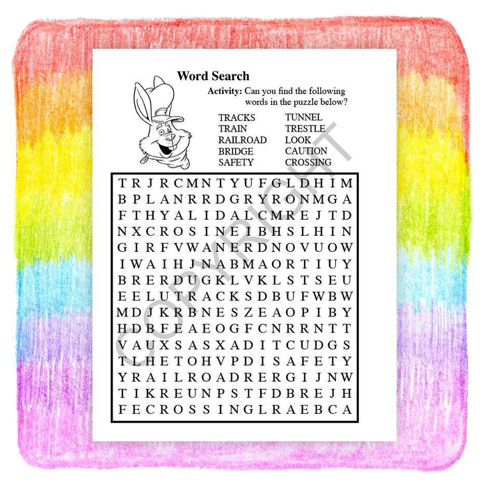 25 Pack - Railroad Safety Kid's Coloring & Activity Books - ZoCo Products