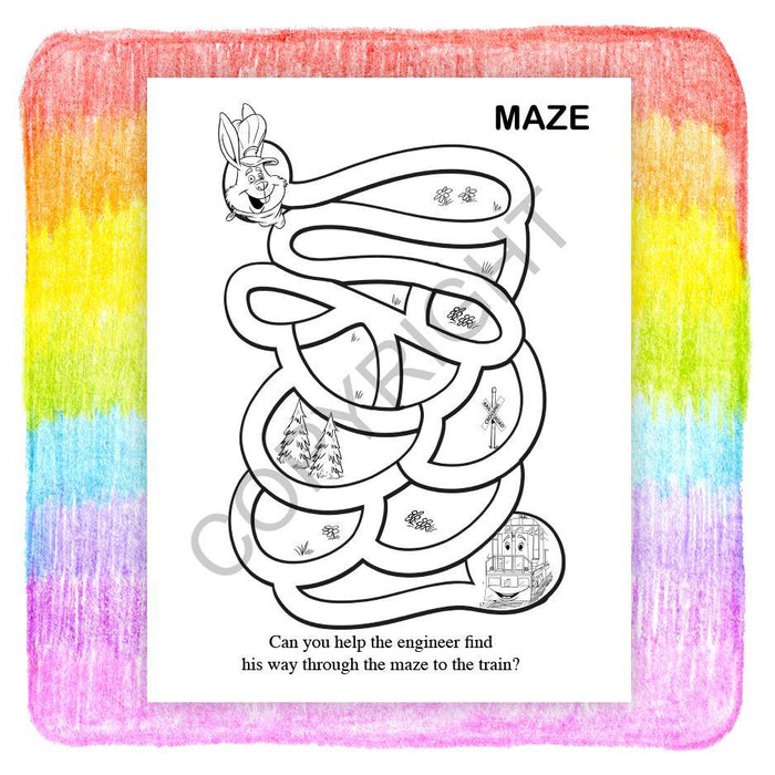 25 Pack - Railroad Safety Kid's Coloring & Activity Books - ZoCo Products