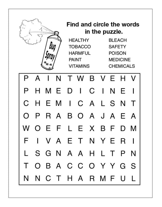 25 Pack - Play It Safe with Poison Prevention Kid's Coloring & Activity Books