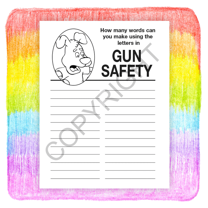 Gun Safety Coloring and Activity Books for Kids in Bulk