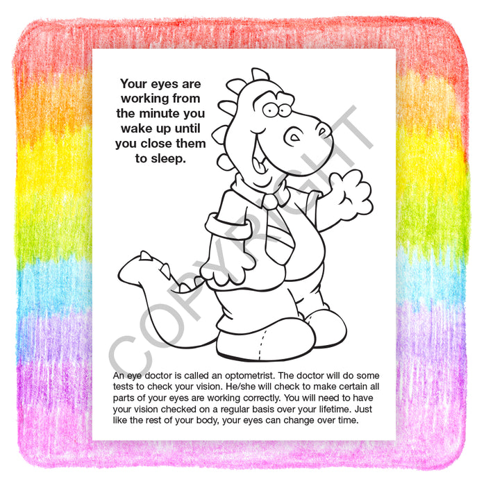 Learn About Eye Care - Coloring and Activity Books in Bulk (250+) - Add Your Imprint