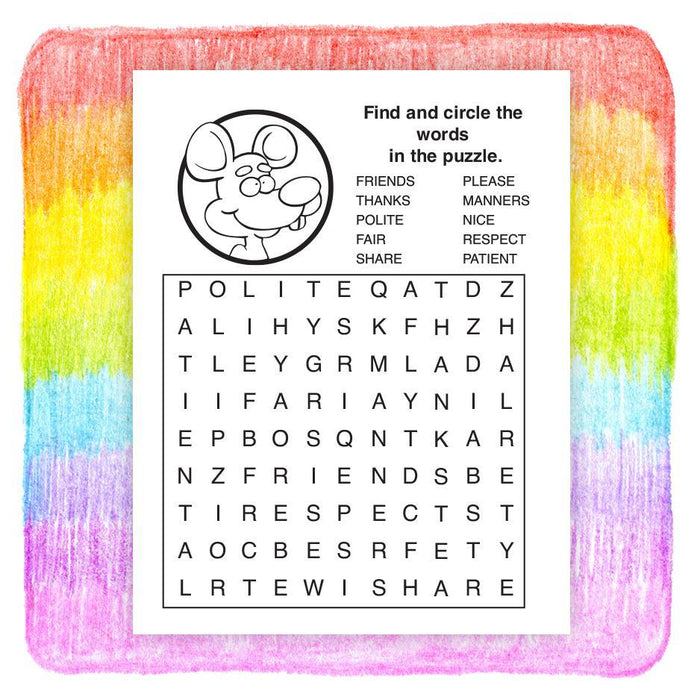 25 Pack - Practice Good Manners Kid's Coloring & Activity Books - ZoCo Products
