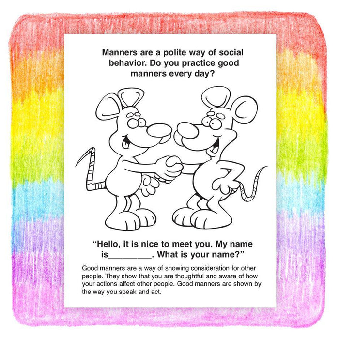 Practice Good Manners Kid's Coloring & Activity Books