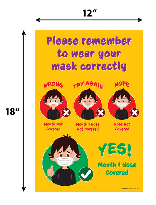 Face Mask Reminder Poster for Kids