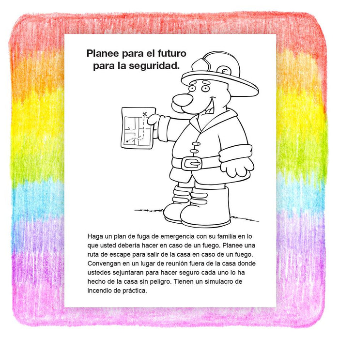 25 Pack - Practice Fire Safety Kid's Coloring & Activity Books in Bulk - Spanish Version - ZoCo Products