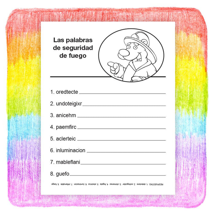 25 Pack - Practice Fire Safety Kid's Coloring & Activity Books in Bulk - Spanish Version - ZoCo Products