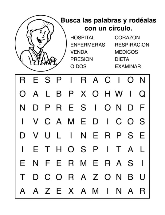 Your Hospital Cares About You (Spanish Version) - Coloring and Activity Books in Bulk