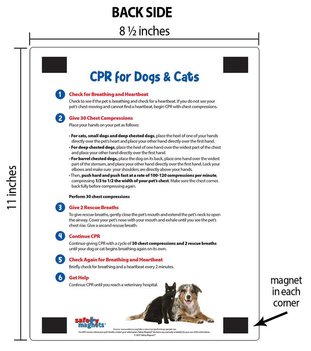 CPR for Dogs and Cats Safety Magnet
