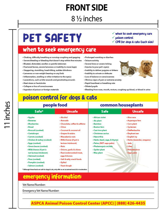 Safety Magnets - Poison Control for Dogs and Cats Fridge Magnet