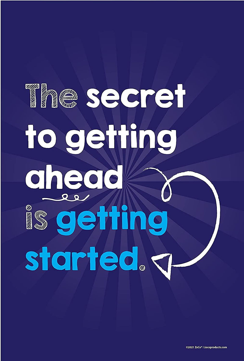 Inspirational Growth Mindset Laminated Posters (6 Pack) - 12"x18"