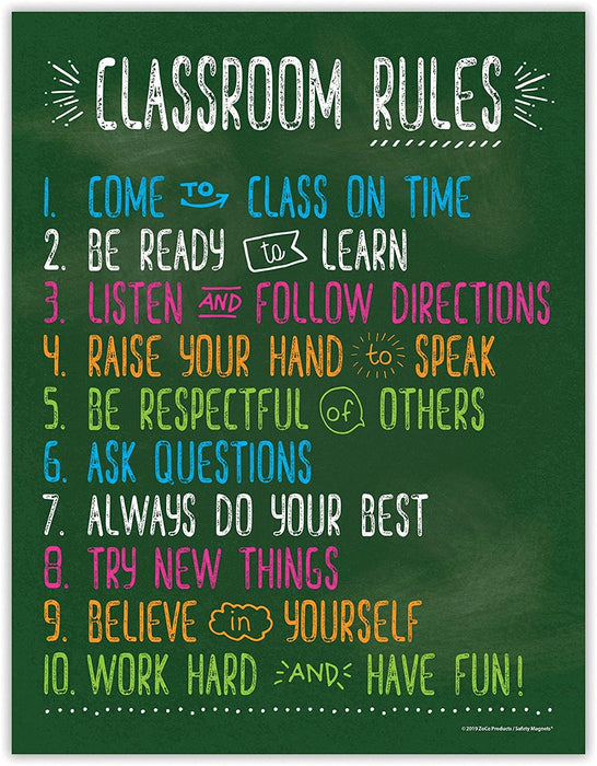 Classroom Rules Poster for High School