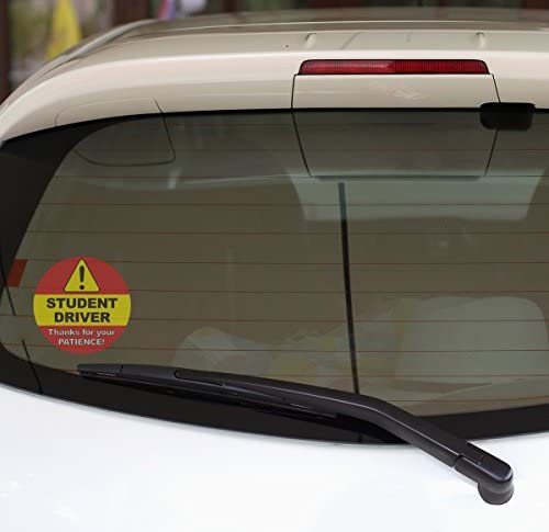 Student Driver Car Window Decal | Be Patient Beginner New Driver Driving Ed Removable Sticker | Caution Beware Learners Permit Rookie SUV Sign