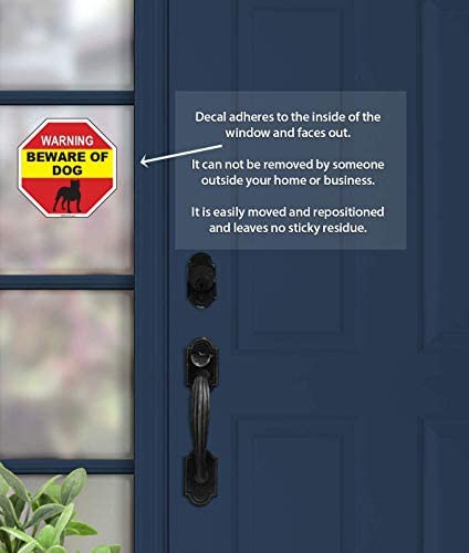 Beware of Dog Warning Sticker - Beware of Pitbull Window Sticker - Beware of Dog Sign Decal - Dog on Premises Sign - No Trespassing Window Cling - Beware of Dog Window Sticker
