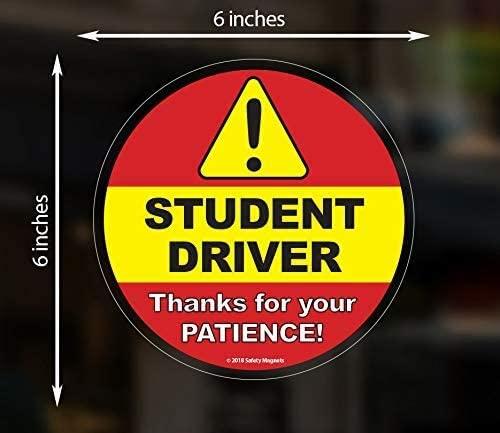 Student Driver Car Window Decal | Be Patient Beginner New Driver Driving Ed Removable Sticker | Caution Beware Learners Permit Rookie SUV Sign