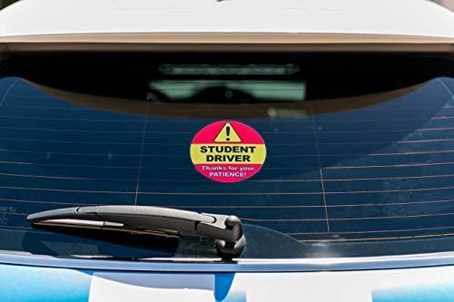 Student Driver Car Window Decal | Be Patient Beginner New Driver Driving Ed Removable Sticker | Caution Beware Learners Permit Rookie SUV Sign