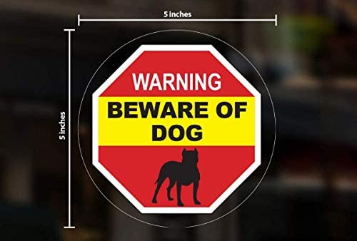 Beware of Dog Warning Sticker - Beware of Pitbull Window Sticker - Beware of Dog Sign Decal - Dog on Premises Sign - No Trespassing Window Cling - Beware of Dog Window Sticker