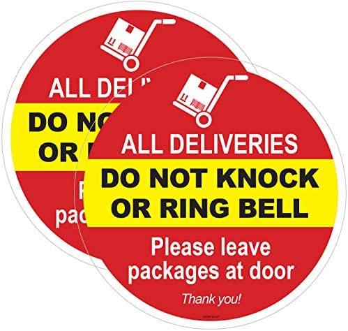 ZOCO Please Do Not Knock or Ring The Bell Decal | Leave Package at Door Sign | Warning Sticker | Home Decor | Vinyl Static Cling Decal | Do Not Ring or Knock Sign |Inside Outside Removable | 6 inch.